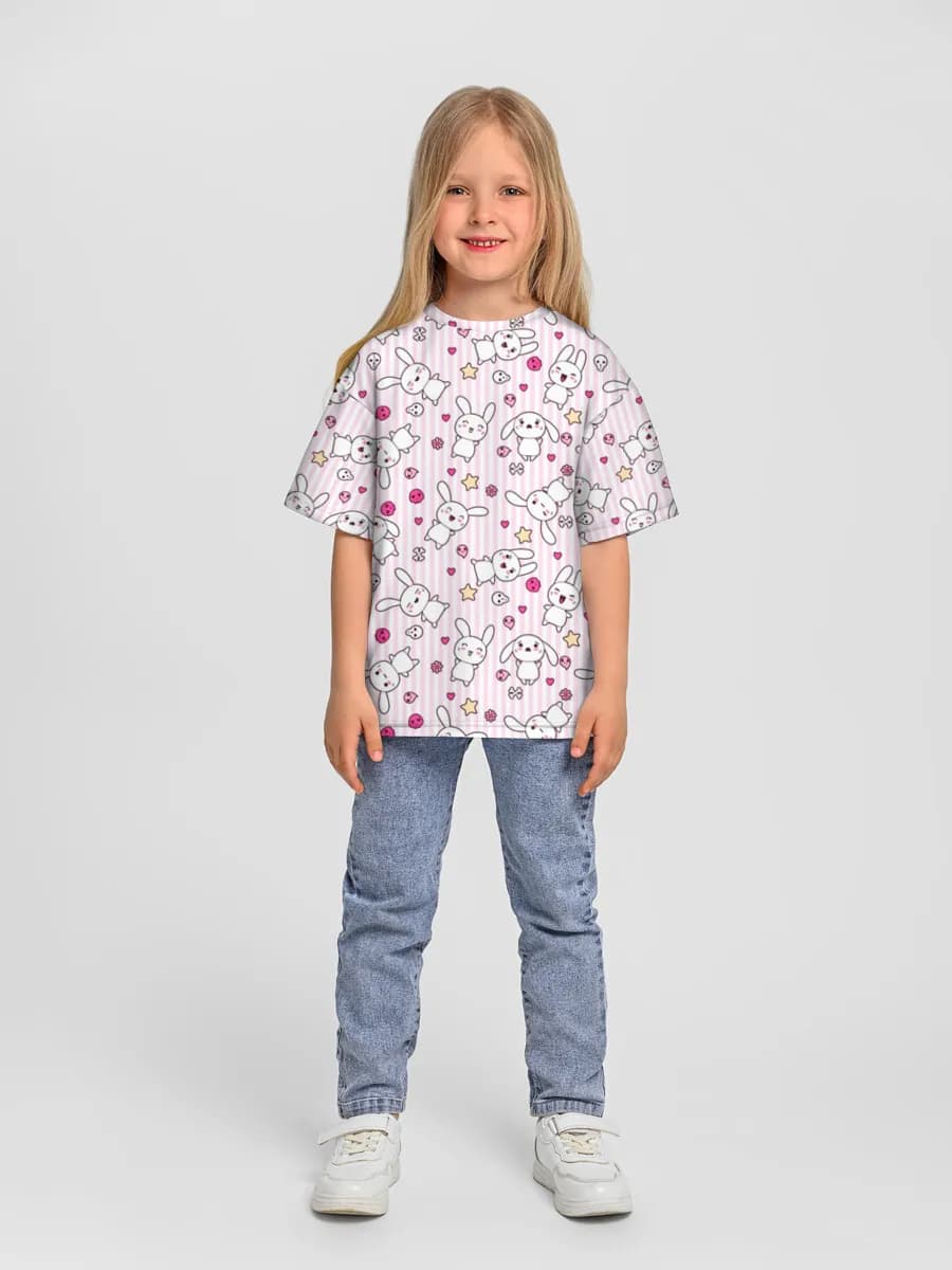 女の子 ビッグシルエット コットンTシャツ