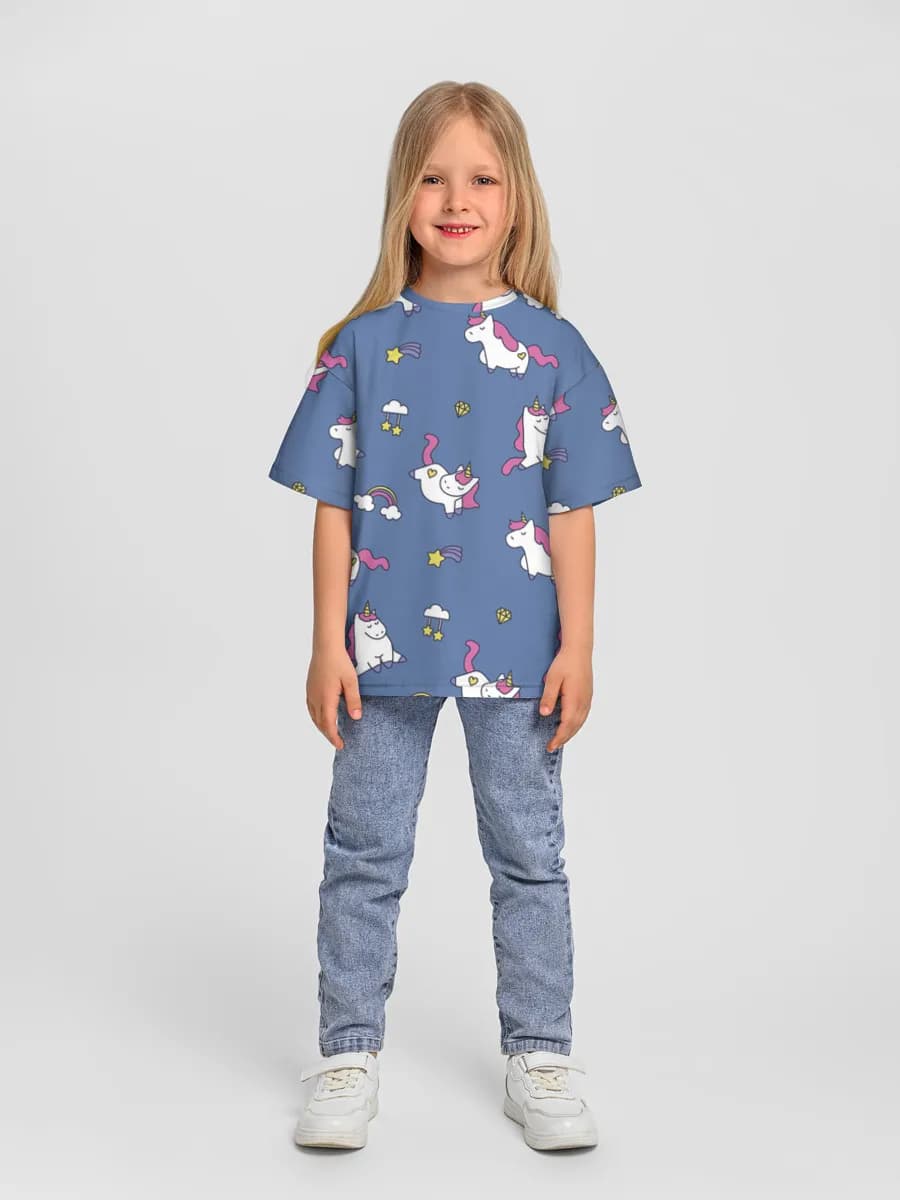 Oversized Baumwoll-T-Shirt Mädchen