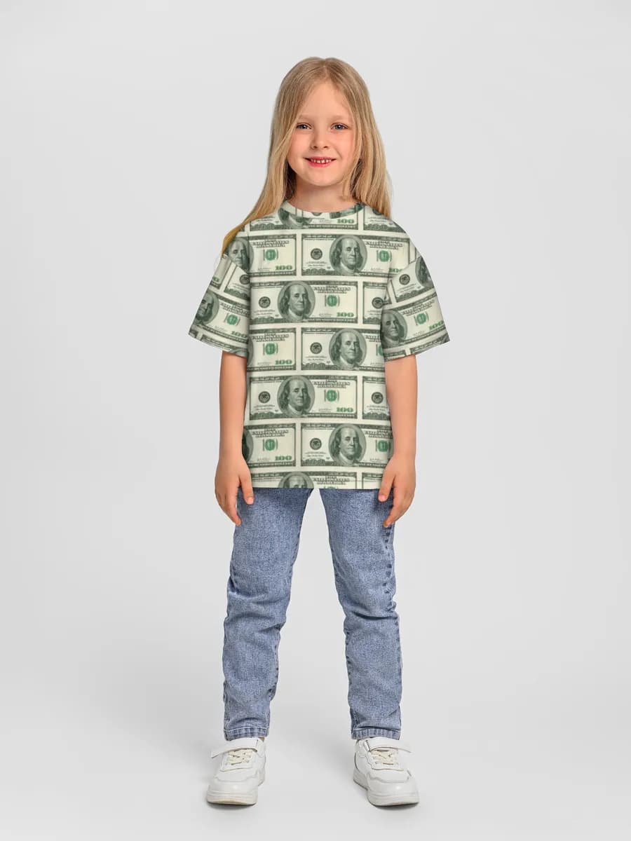 Girls' oversized cotton T-shirt