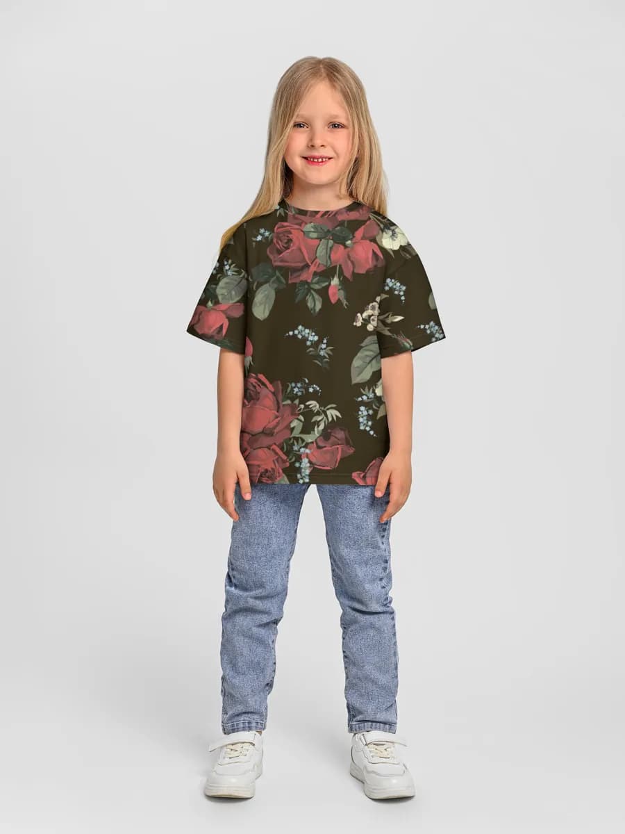 女の子 ビッグシルエット コットンTシャツ