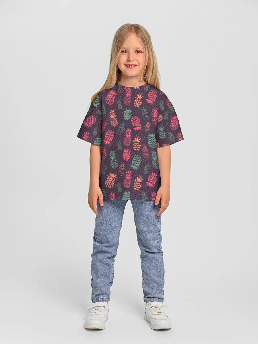 Girls' oversized cotton T-shirt