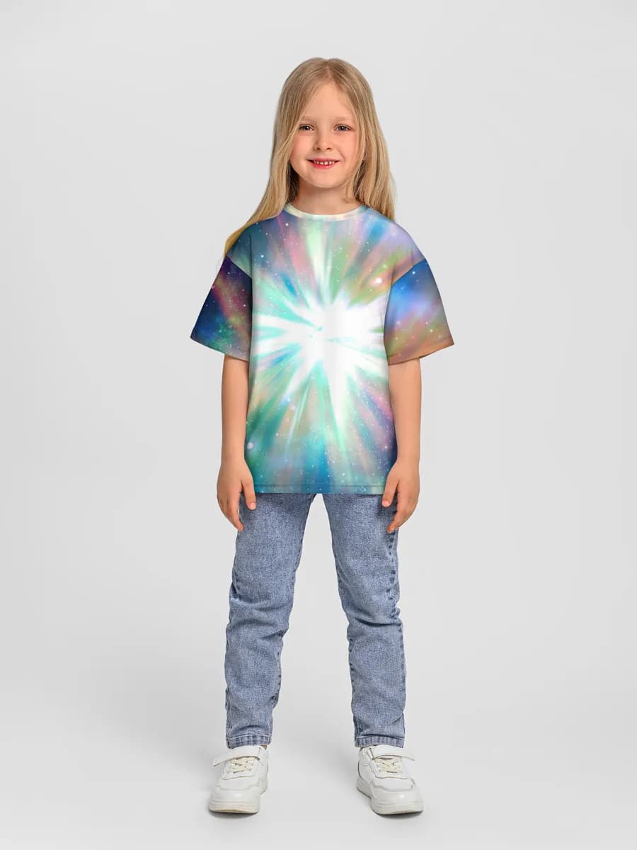 Girls' oversized cotton T-shirt