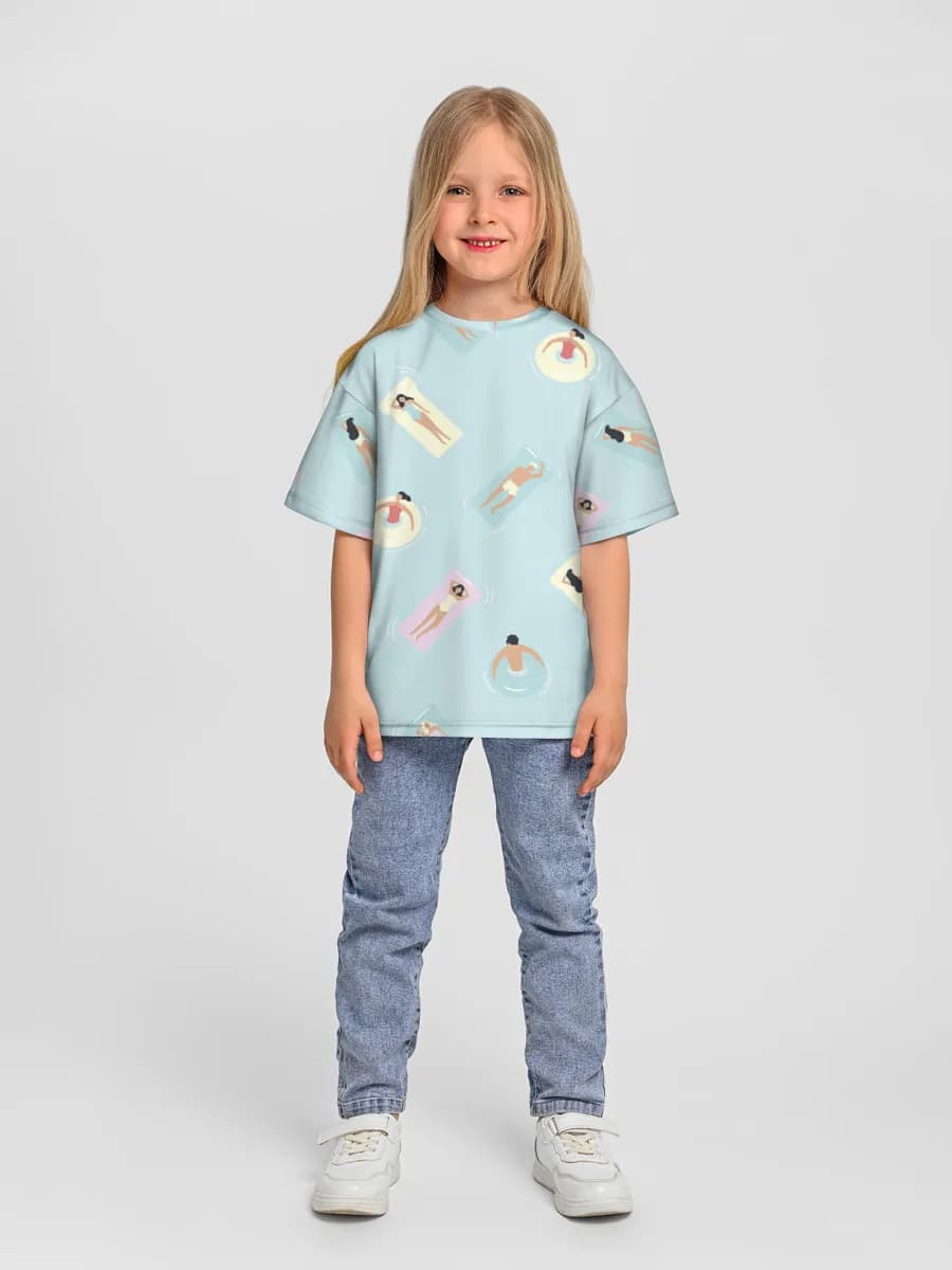Oversized Baumwoll-T-Shirt Mädchen