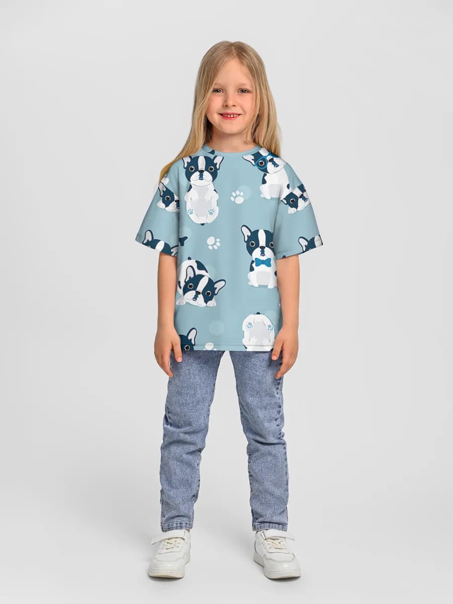 Girls' oversized cotton T-shirt