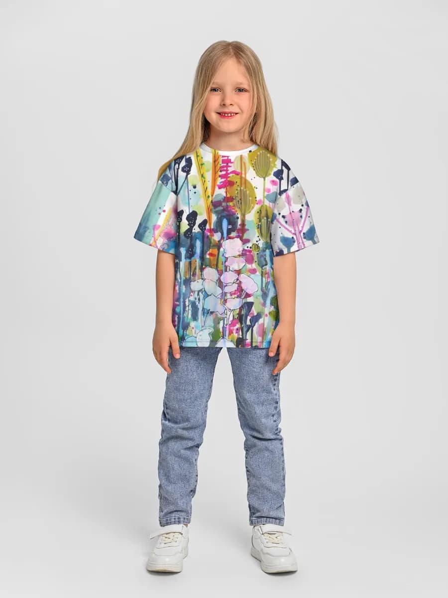 女の子 ビッグシルエット コットンTシャツ