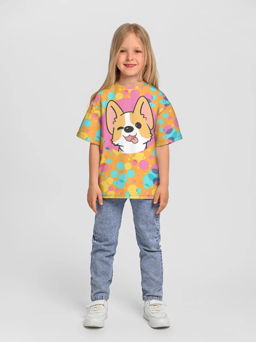 Girls' oversized cotton T-shirt