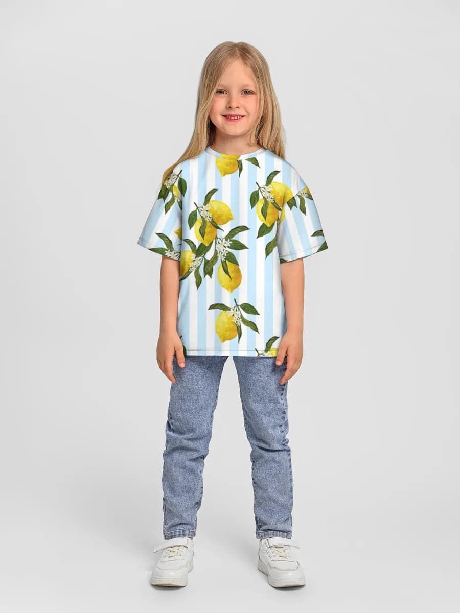 Girls' oversized cotton T-shirt
