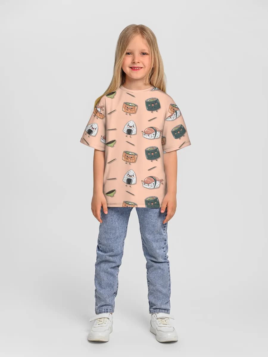 Girls' oversized cotton T-shirt