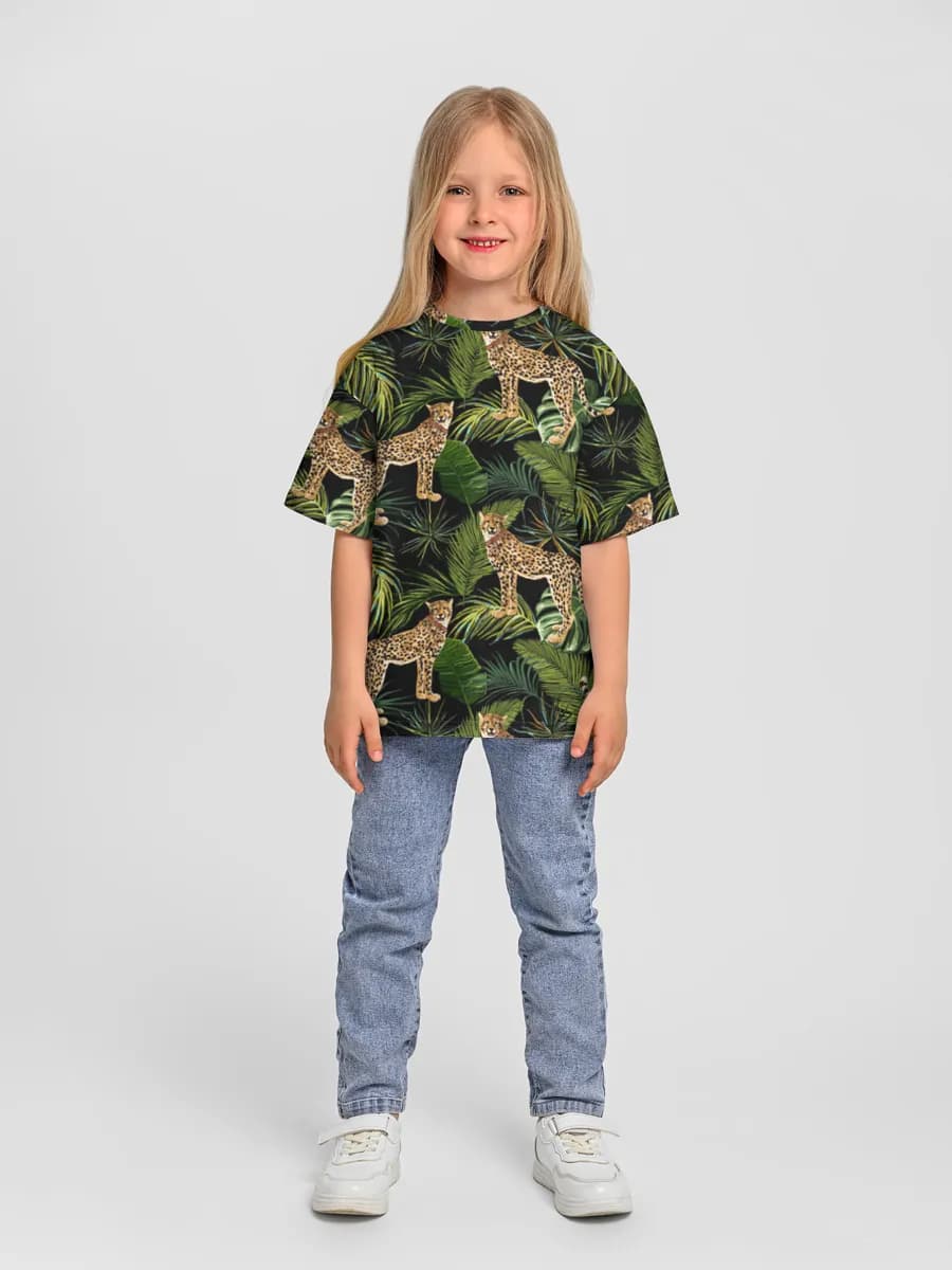 Girls' oversized cotton T-shirt