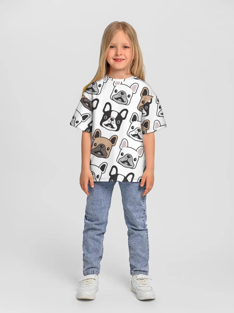 Girls' oversized cotton T-shirt