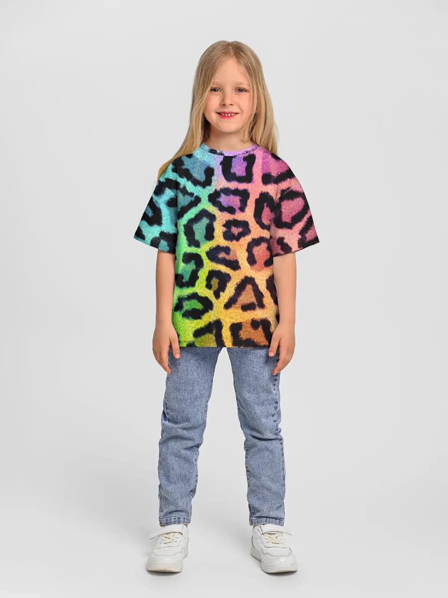 Girls' oversized cotton T-shirt