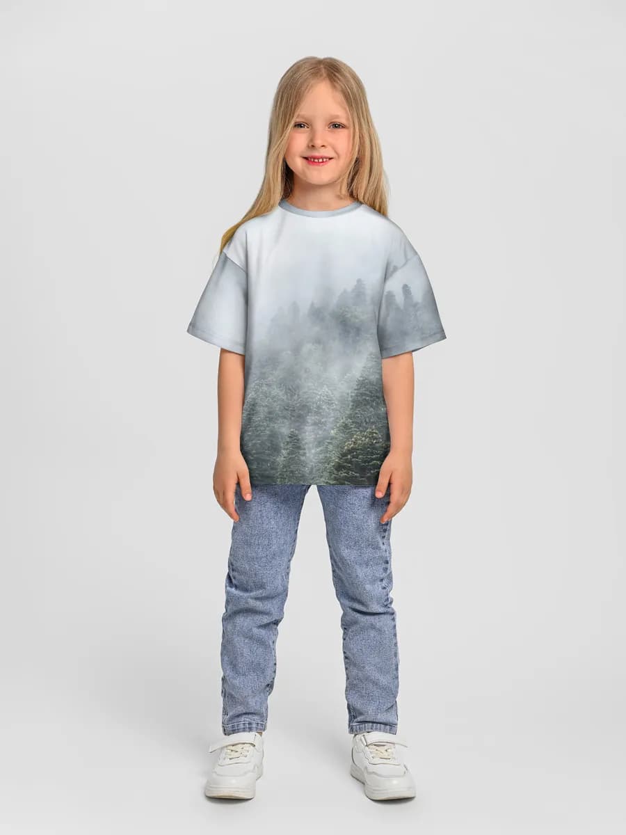 Girls' oversized cotton T-shirt
