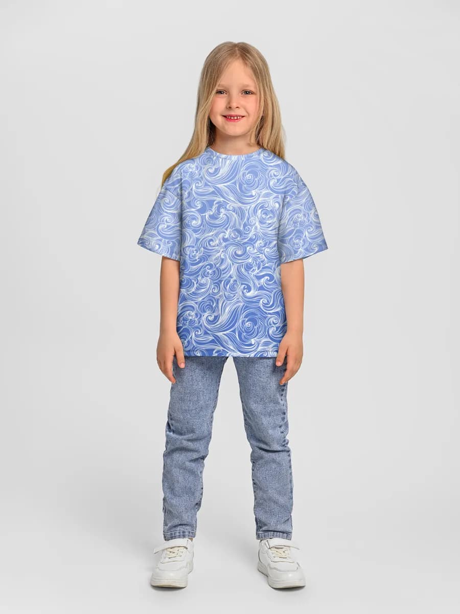 Girls' oversized cotton T-shirt