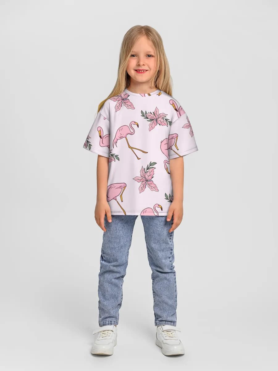 Girls' oversized cotton T-shirt