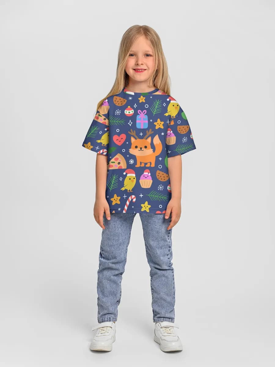 Girls' oversized cotton T-shirt