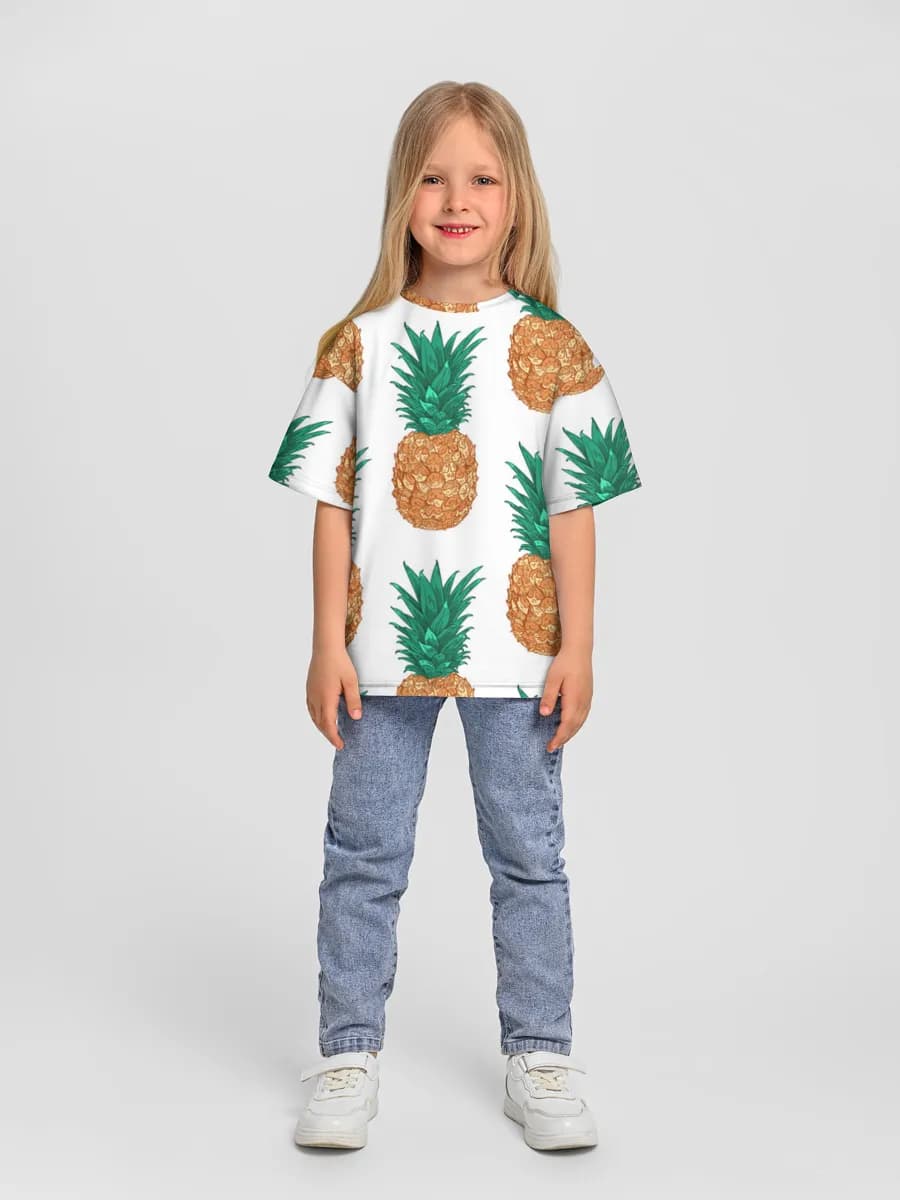 Girls' oversized cotton T-shirt