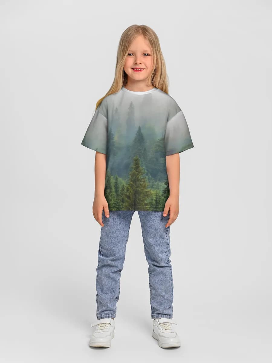 Girls' oversized cotton T-shirt