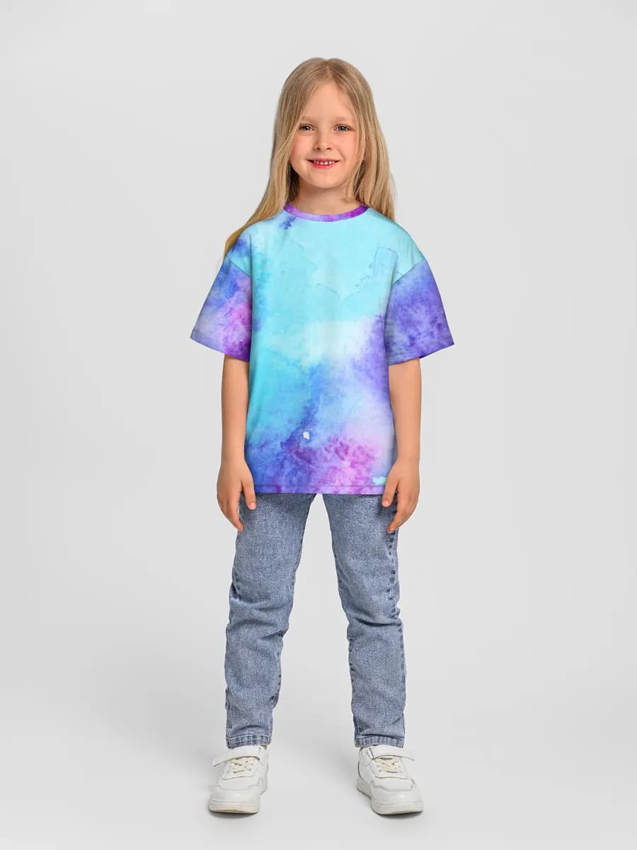 Girls' oversized cotton T-shirt