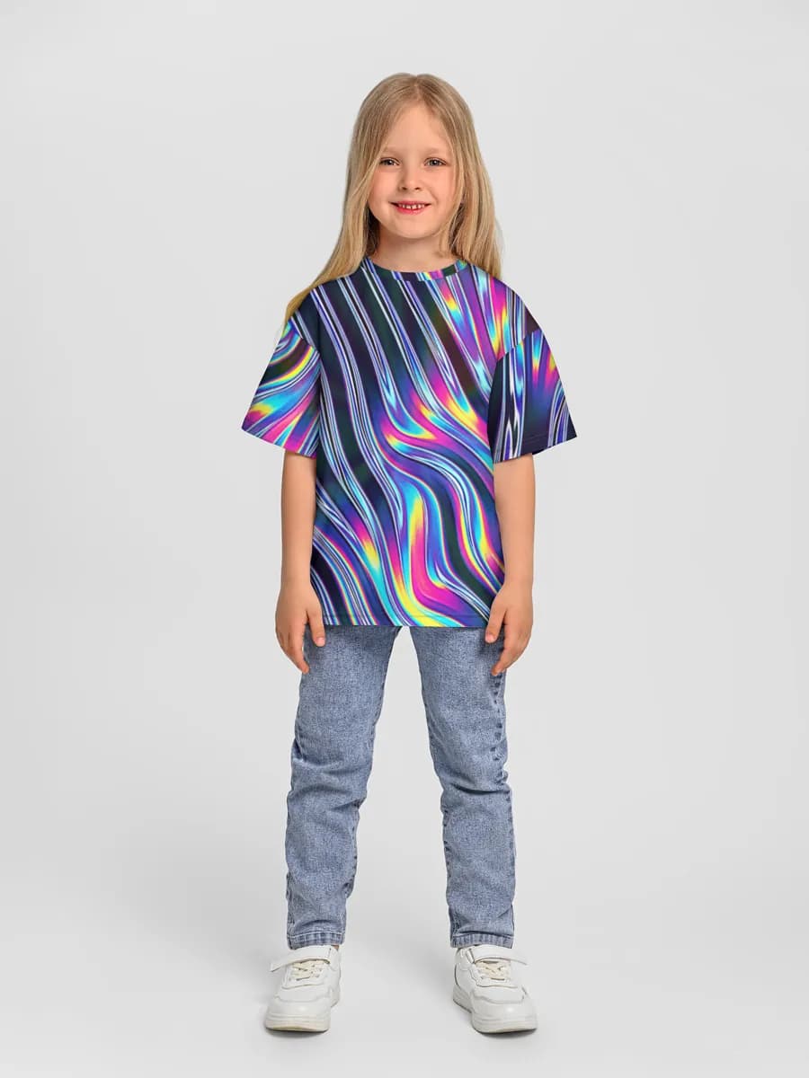 Girls' oversized cotton T-shirt