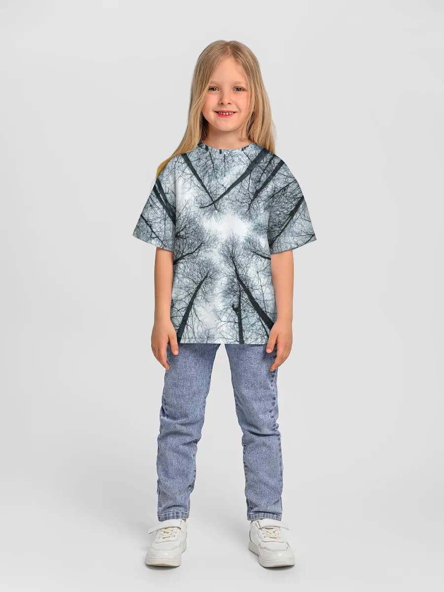 Girls' oversized cotton T-shirt