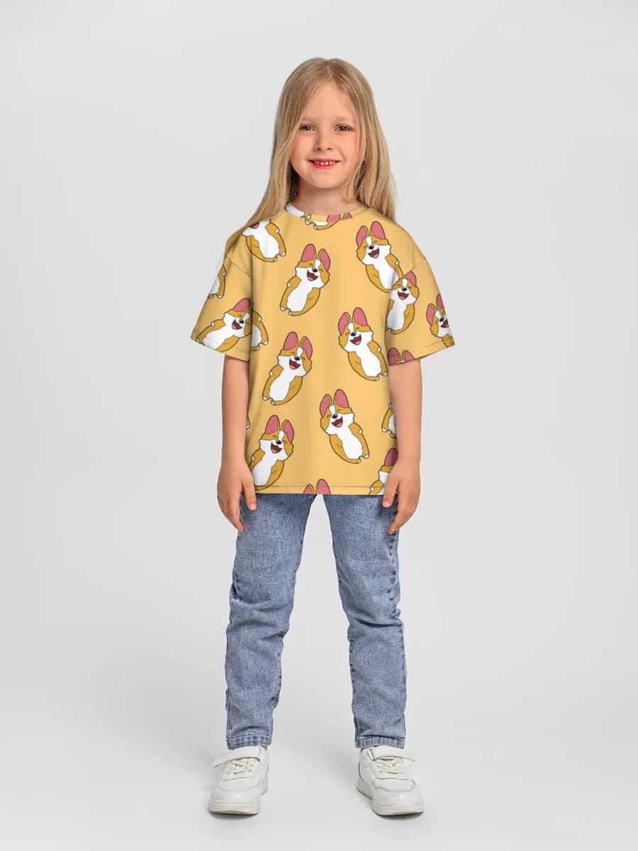 Girls' oversized cotton T-shirt