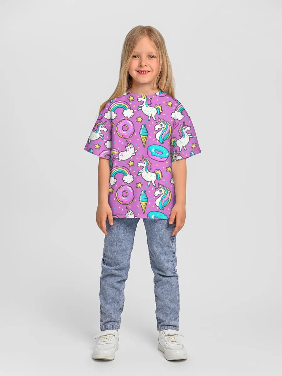Oversized Baumwoll-T-Shirt Mädchen