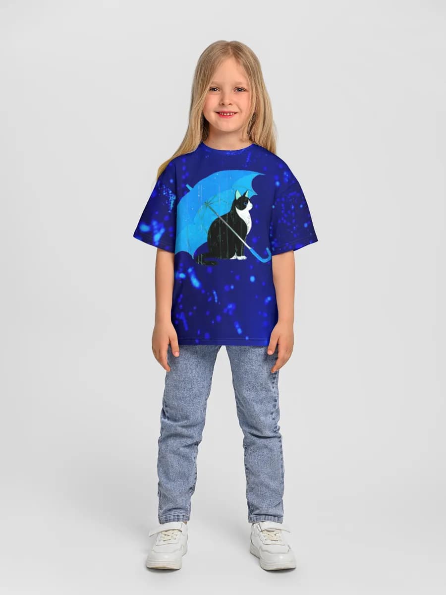 Girls' oversized cotton T-shirt