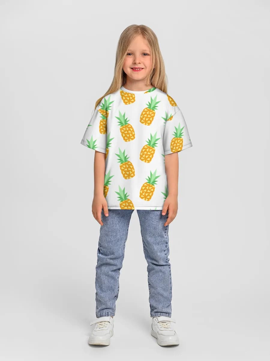 Girls' oversized cotton T-shirt