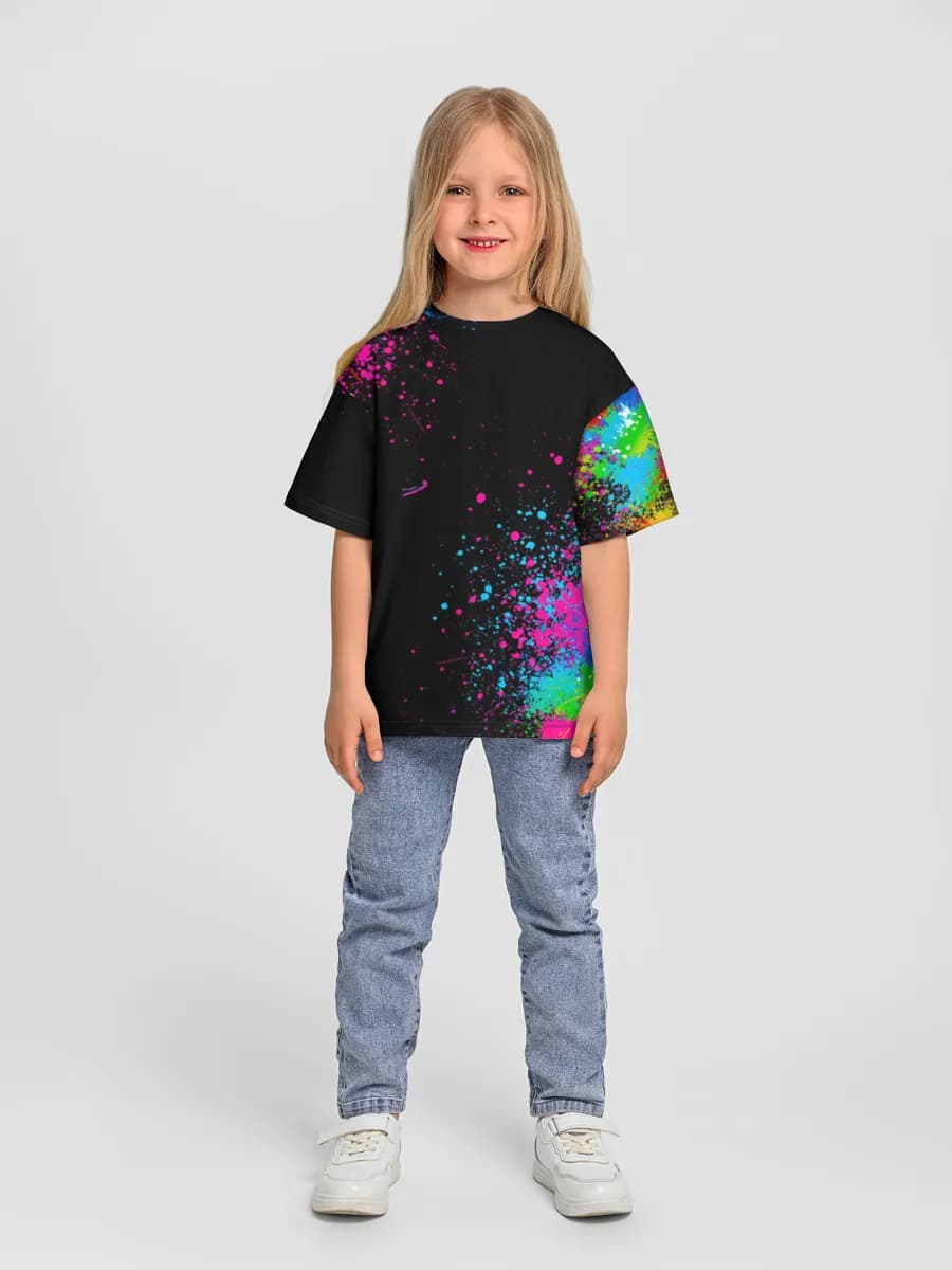 Girls' oversized cotton T-shirt
