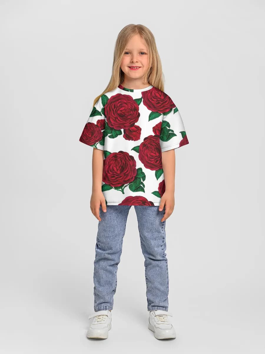 Girls' oversized cotton T-shirt
