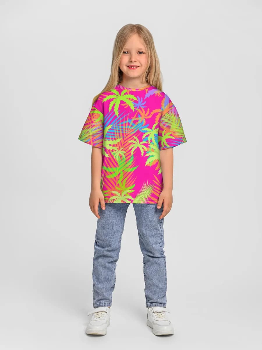 Girls' oversized cotton T-shirt