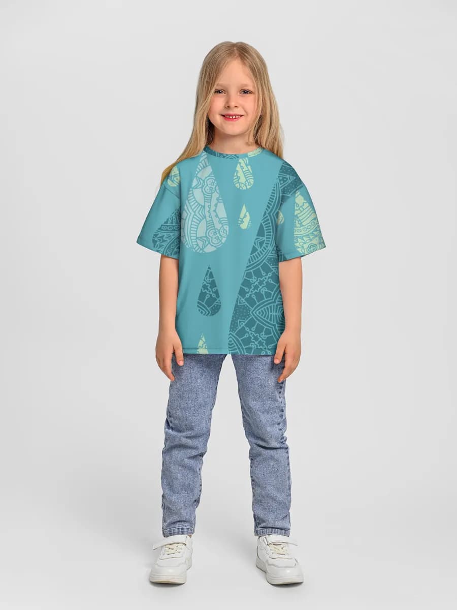 Girls' oversized cotton T-shirt