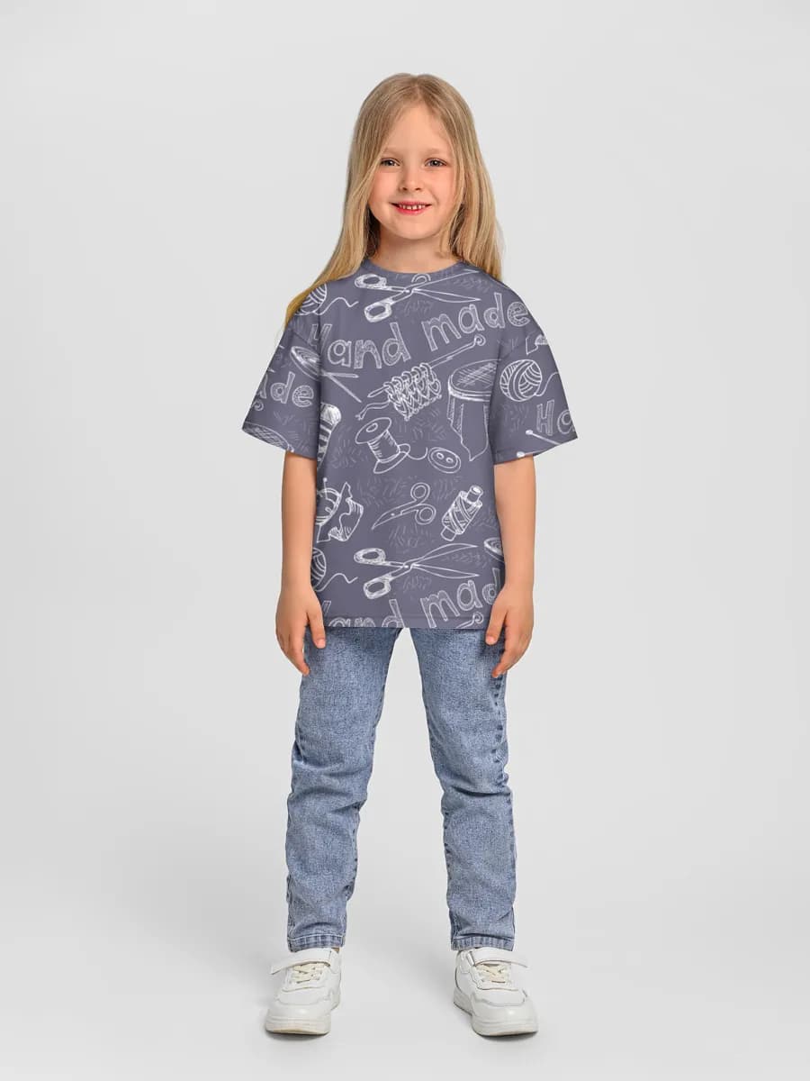 Girls' oversized cotton T-shirt