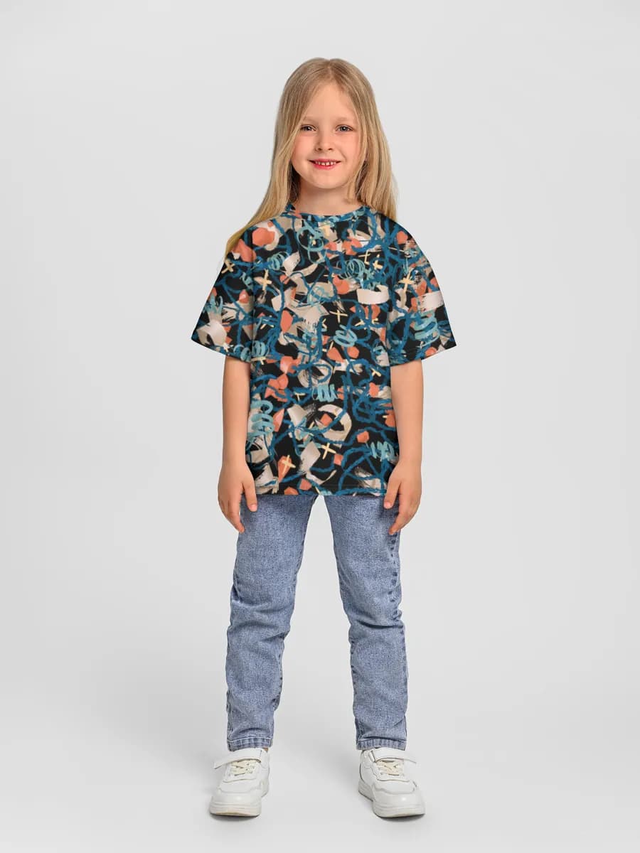 Girls' oversized cotton T-shirt