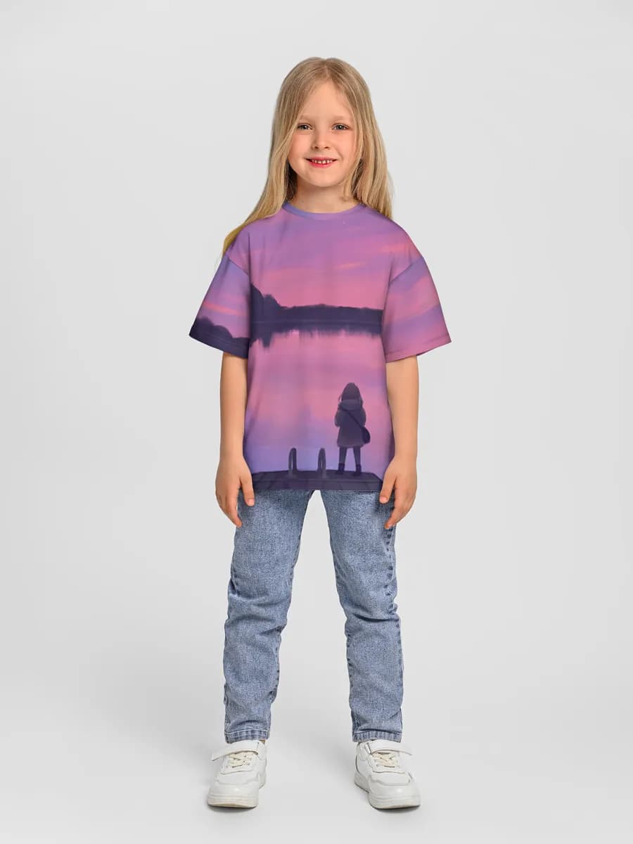 Oversized Baumwoll-T-Shirt Mädchen