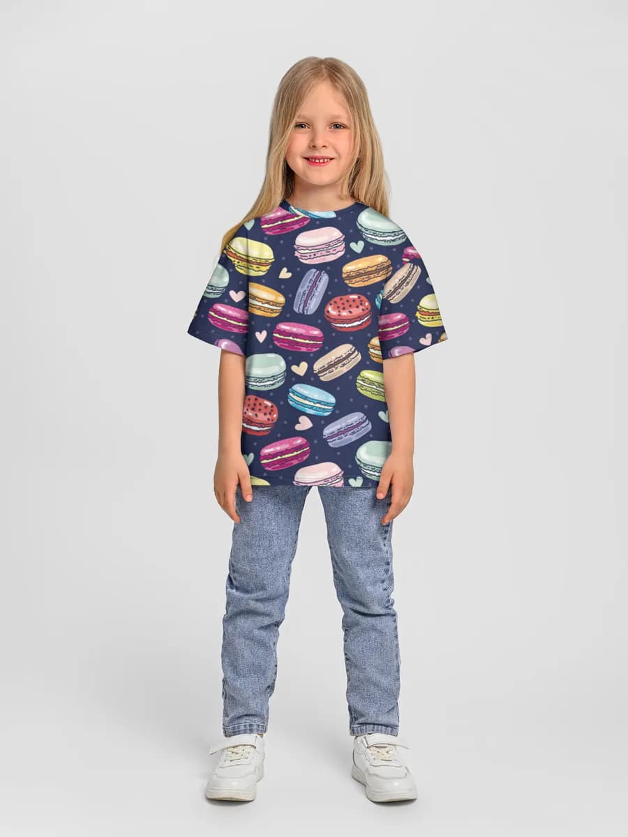 Girls' oversized cotton T-shirt