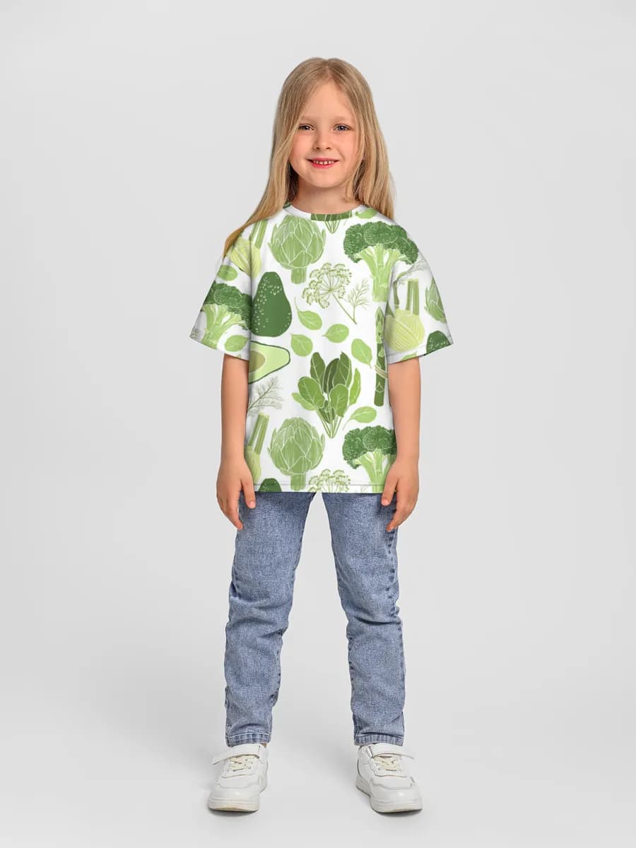 Girls' oversized cotton T-shirt