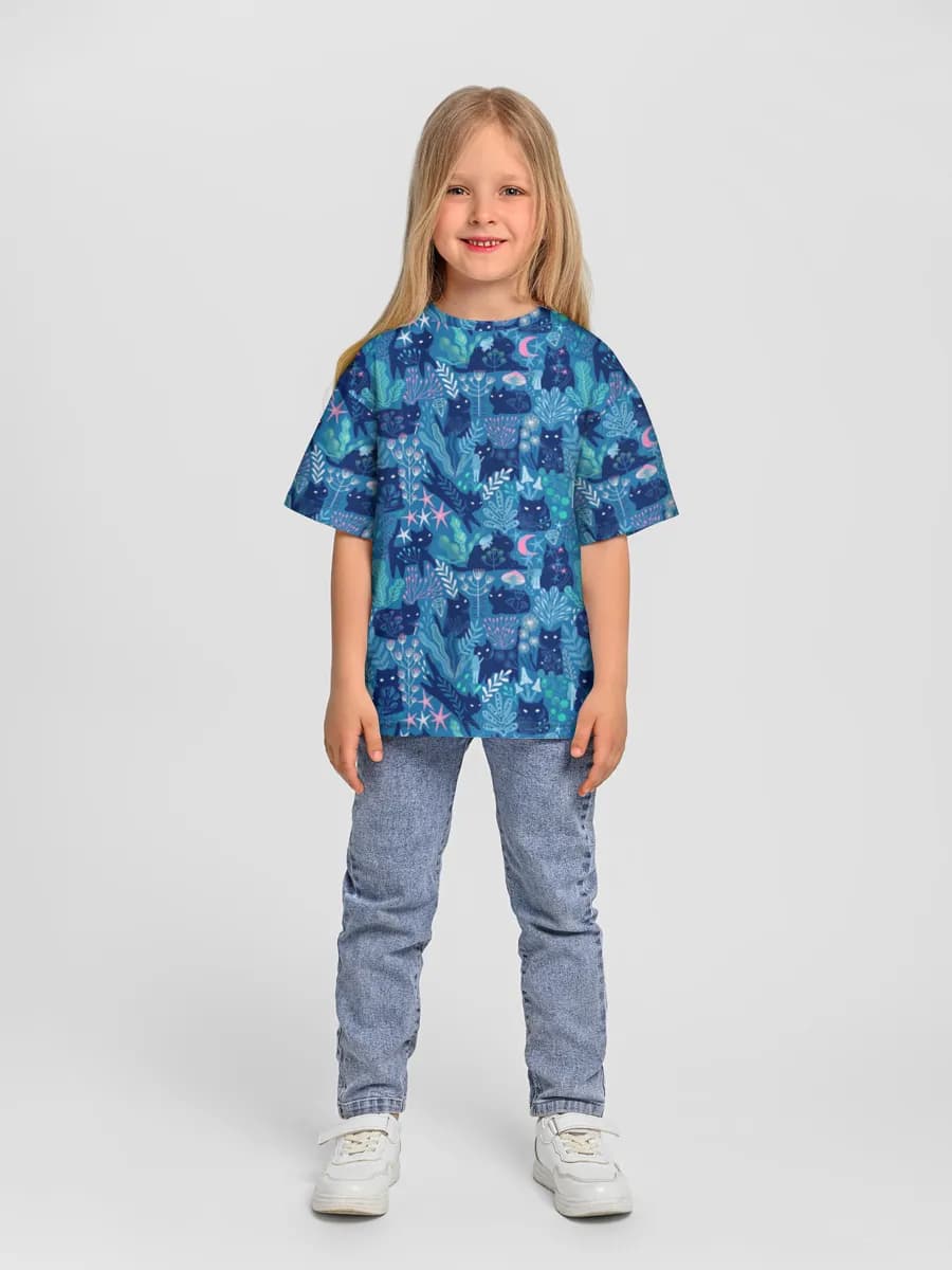 Girls' oversized cotton T-shirt