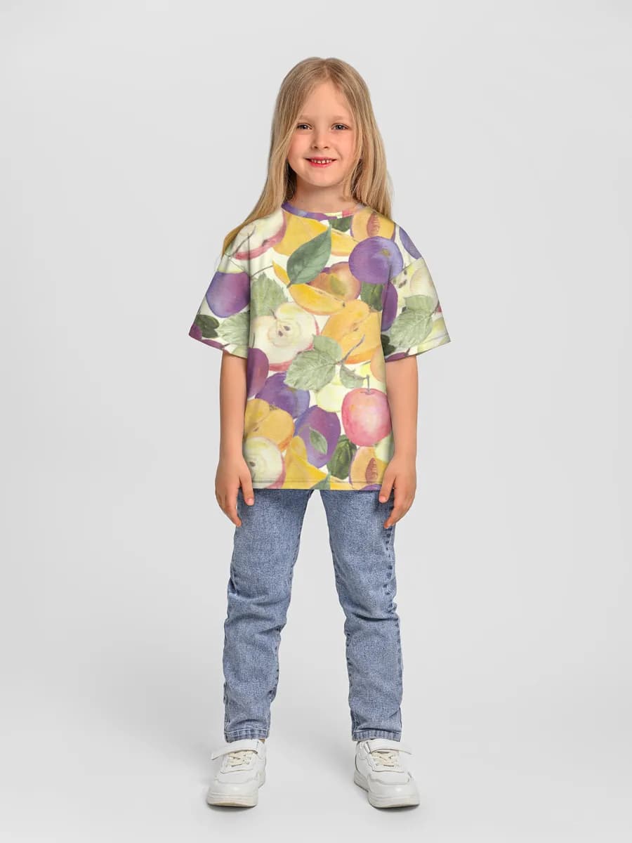 Girls' oversized cotton T-shirt