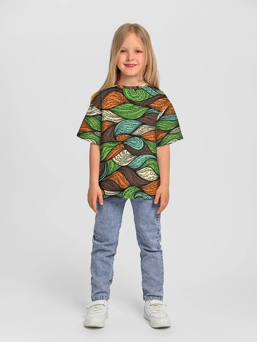 Girls' oversized cotton T-shirt