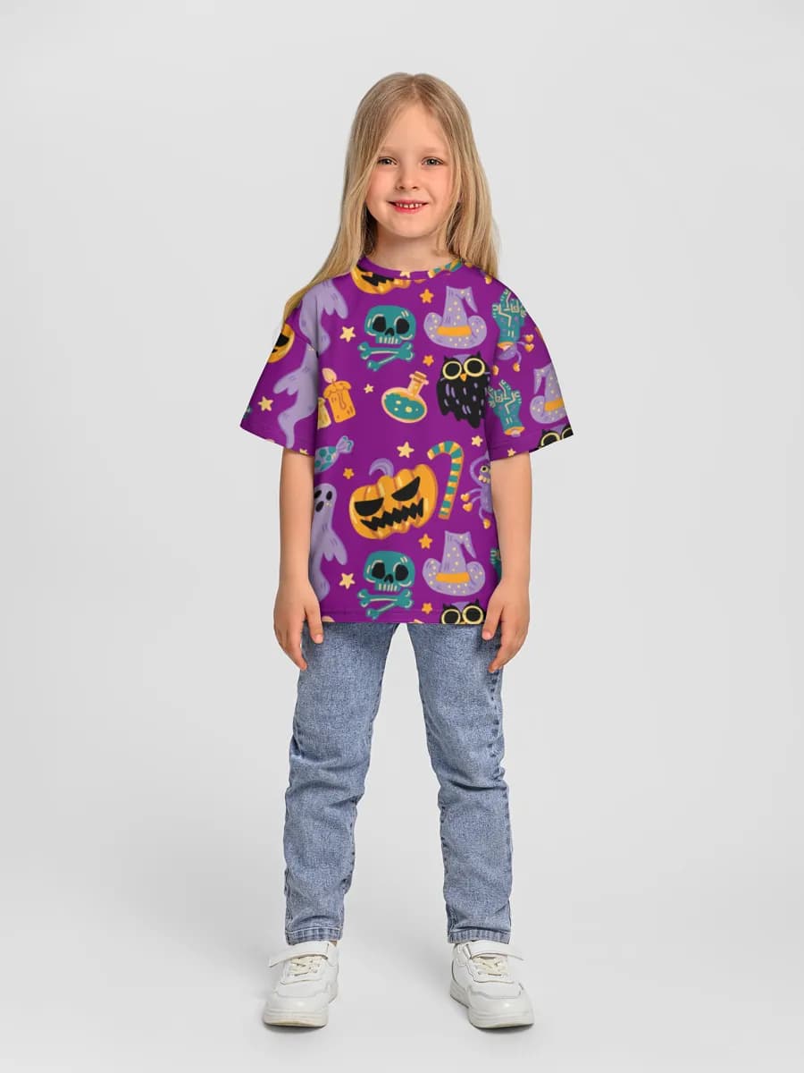 Girls' oversized cotton T-shirt