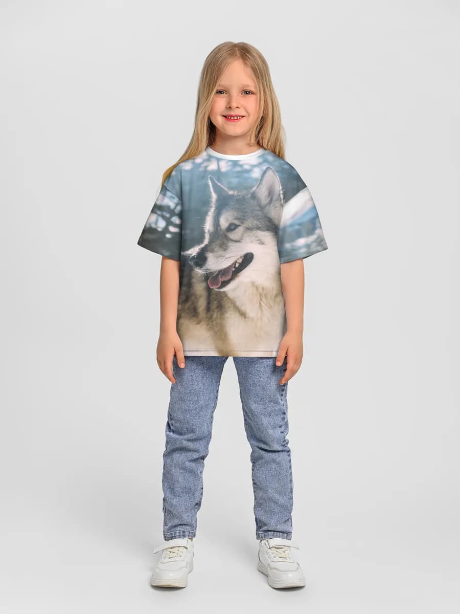 Girls' oversized cotton T-shirt