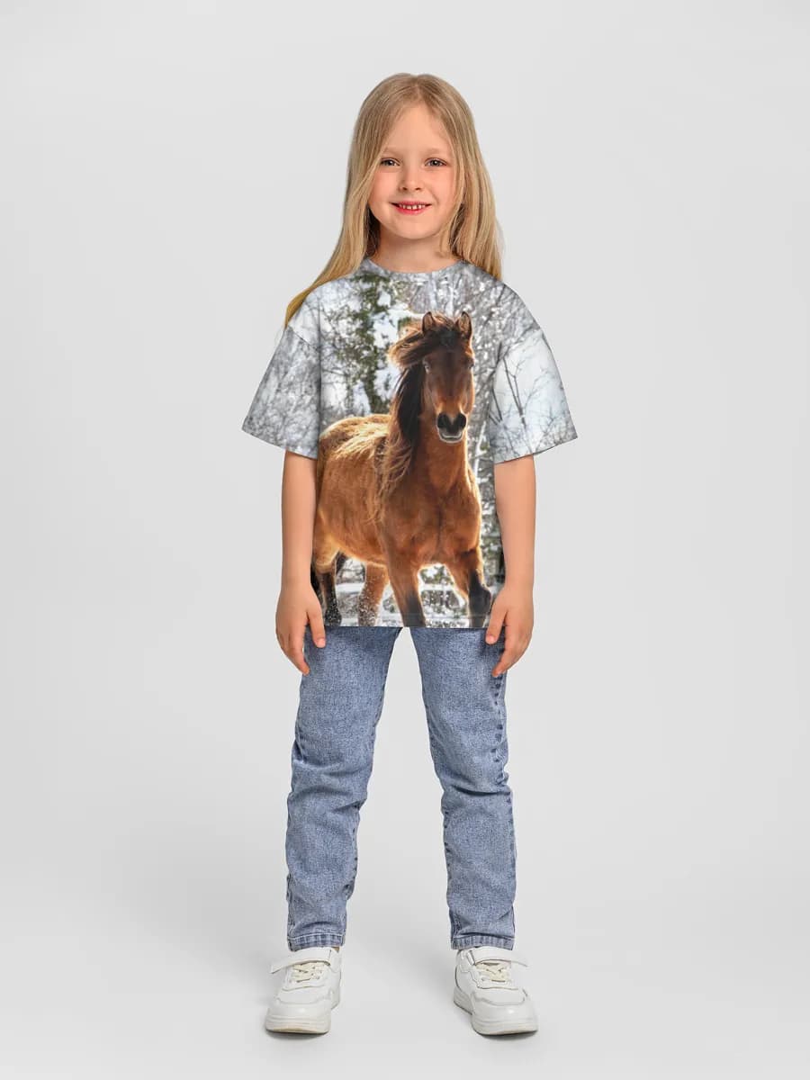 Oversized Baumwoll-T-Shirt Mädchen
