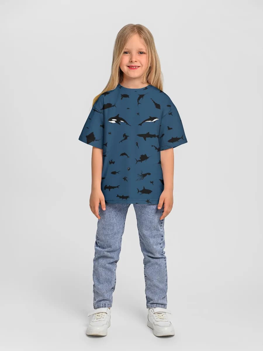 Oversized Baumwoll-T-Shirt Mädchen