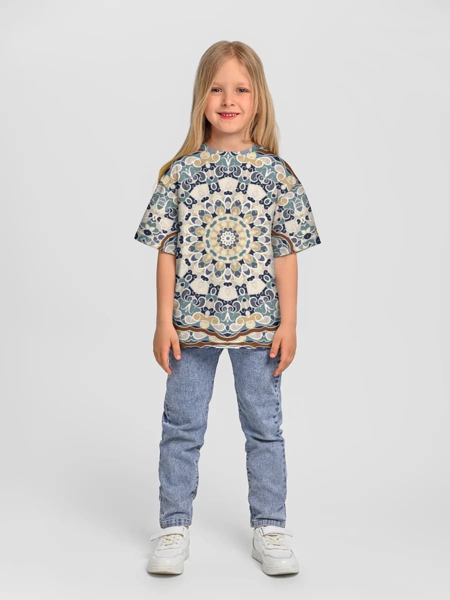 Girls' oversized cotton T-shirt