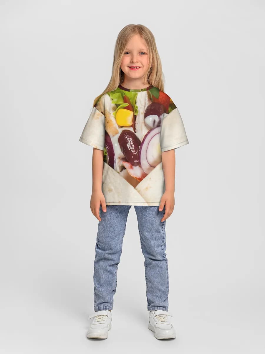 Girls' oversized cotton T-shirt