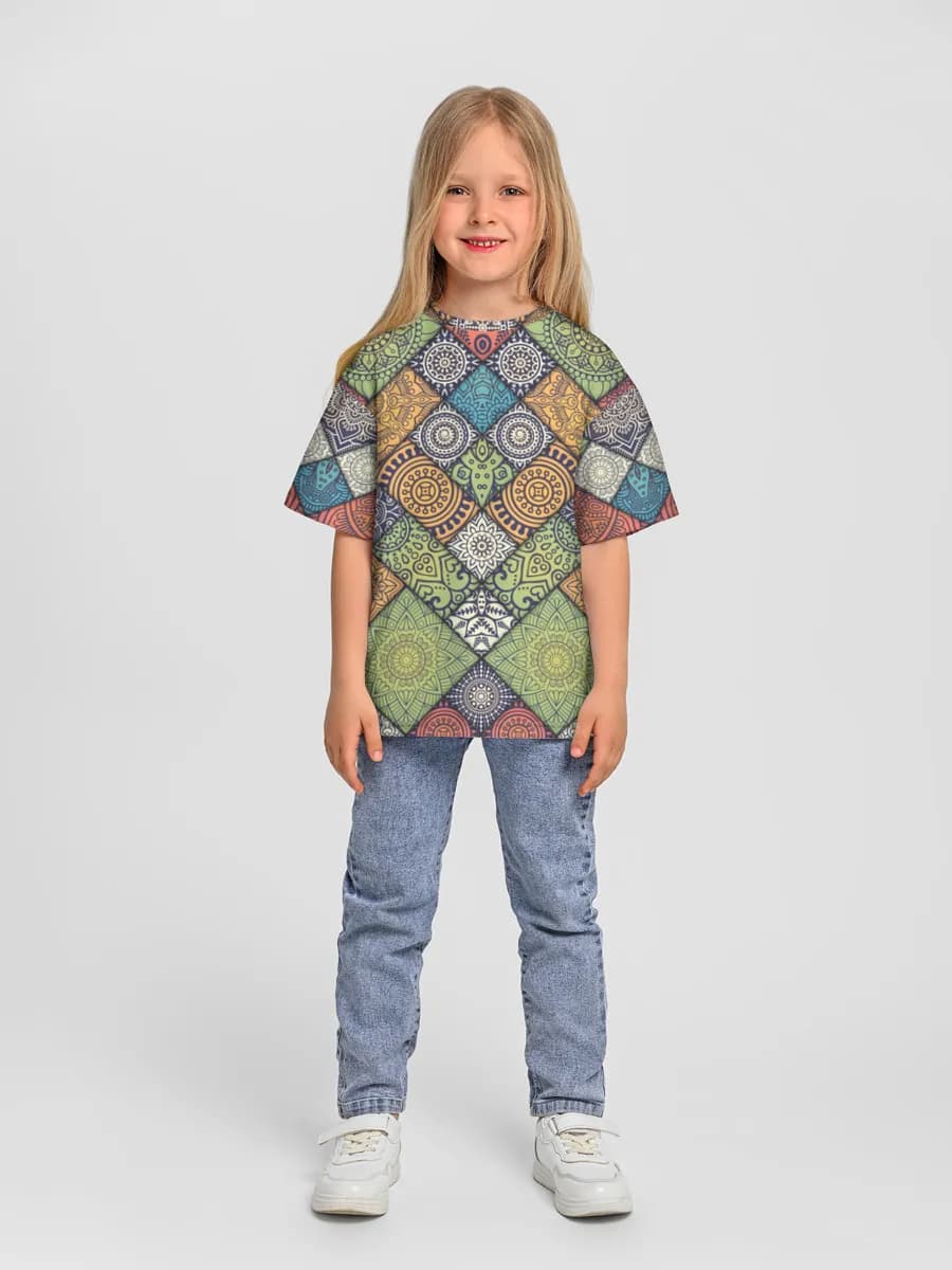 Girls' oversized cotton T-shirt