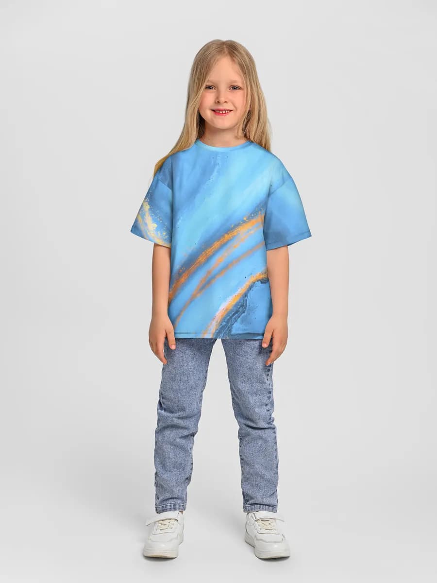 Girls' oversized cotton T-shirt