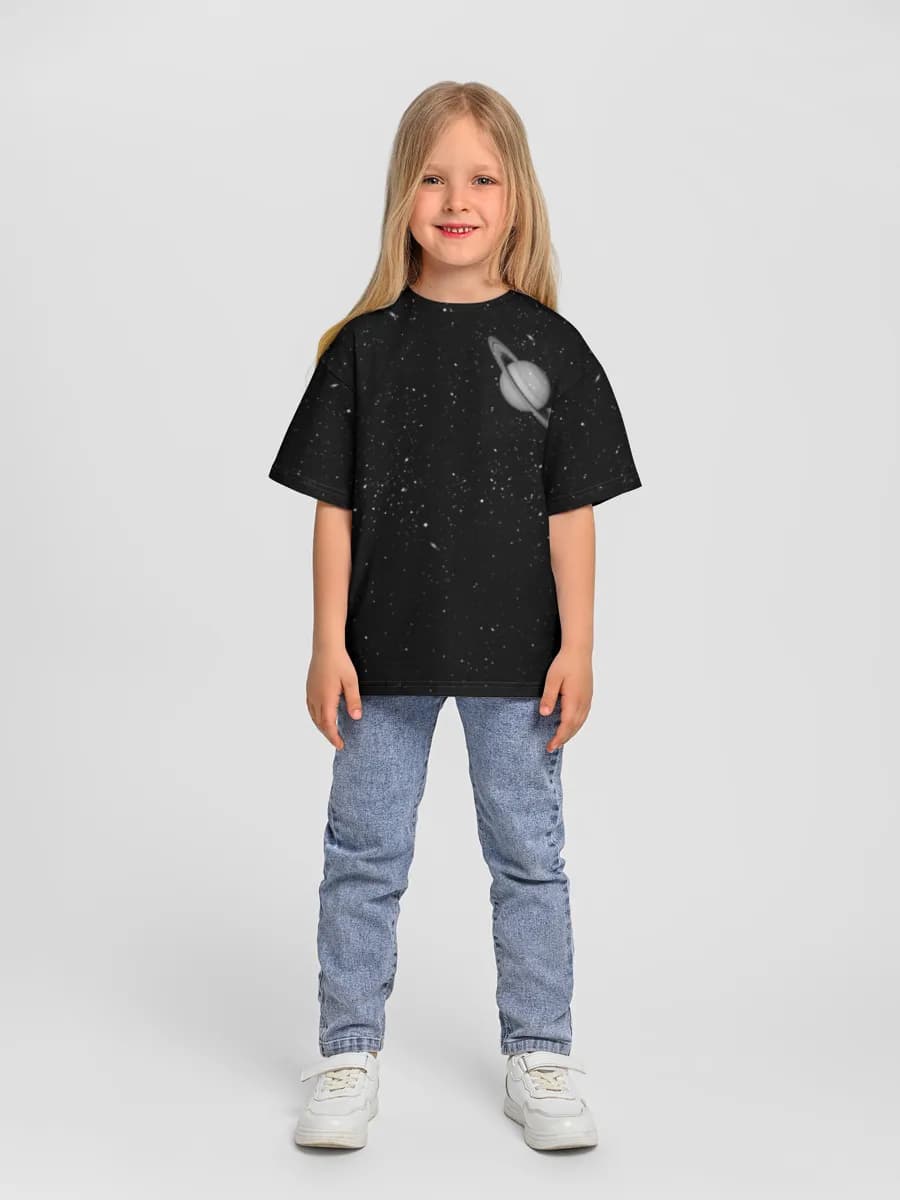 Girls' oversized cotton T-shirt
