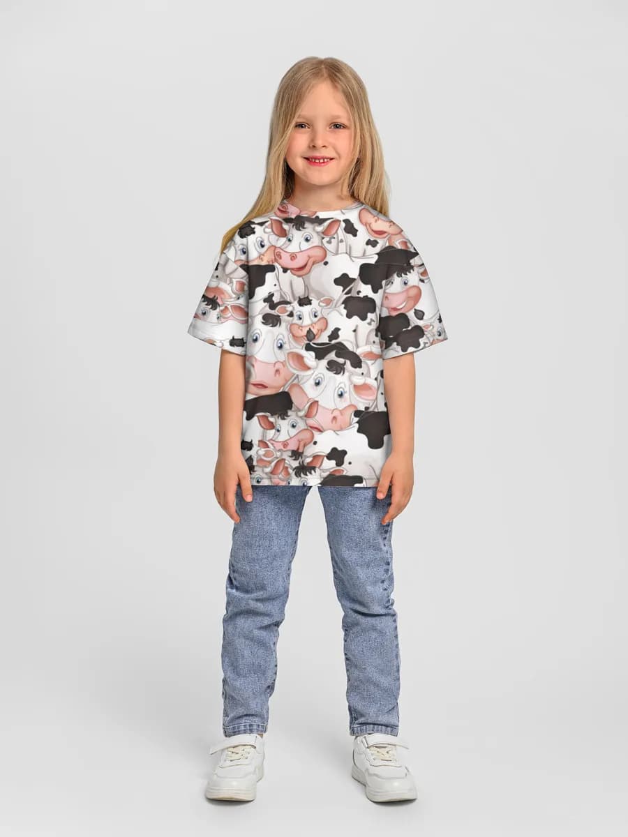 Girls' oversized cotton T-shirt